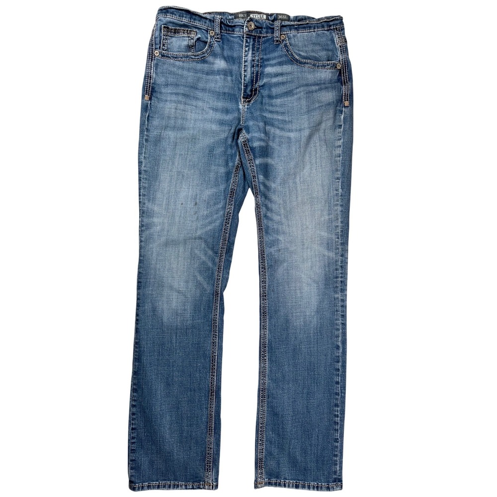 BKE Tyler Straight Leg Jeans Mens 36XL Blue Medium Wash Preppy Casual Stretch